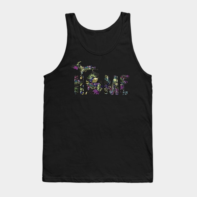 Watercolor Flowers & Black Leather Michigan Home | Cherie's Art (c)2020 Tank Top by CheriesArt